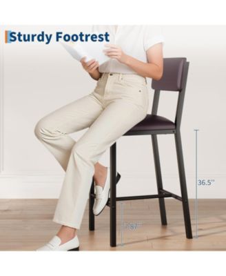 Dining Table Set for 2 w/Counter Height Table and 2 Upholstered Bar Stools 3-Piece Kitchen Table Set.