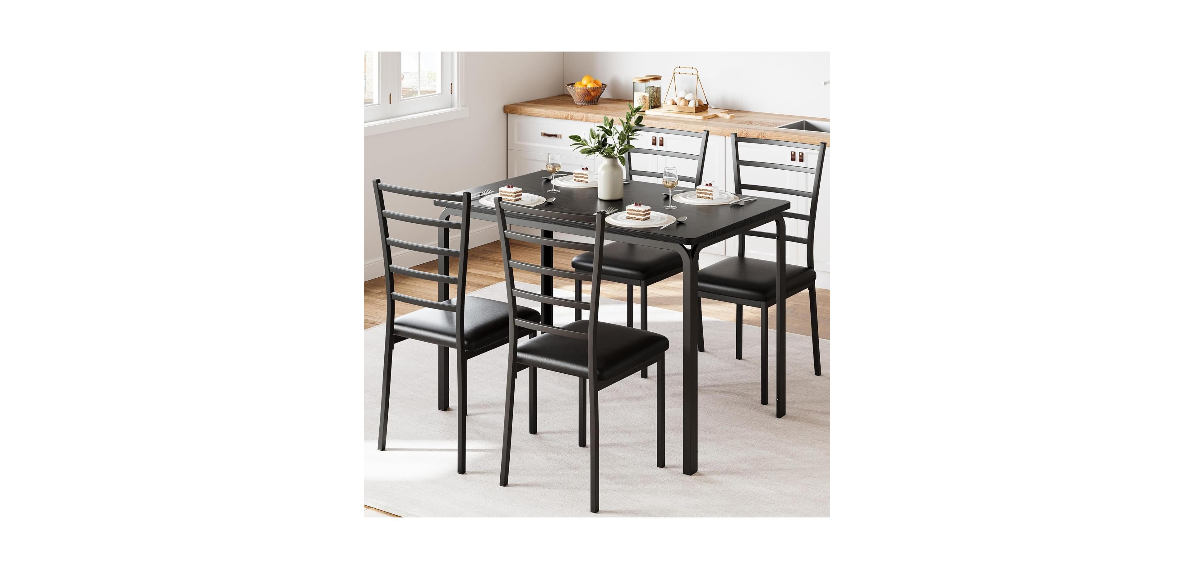 gaomon Dining Table for 2 Small Table and Chairs Set of 2 Dinette Set for 2 Square Dinner Table Set 3 Piece Kitchen and Dining Room Sets.
