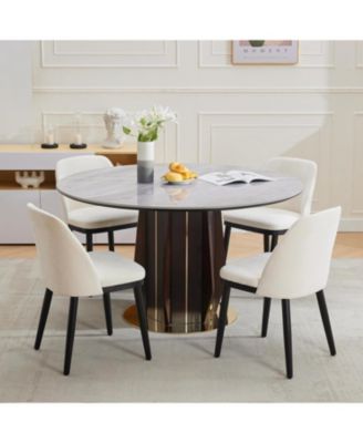Upholstered Dining Chairs Set of 6, Modern Kitchen Chairs with Thick Cushions, Dining Room Chair with Wood Legs for Dining Room Kitchen.