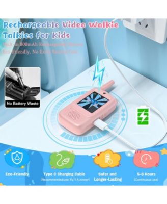 Kids Video 2 Pack Walkie Talkies with Screen & Voice Effects for Family/Camping/Hiking, Christmas Birthday Gifts