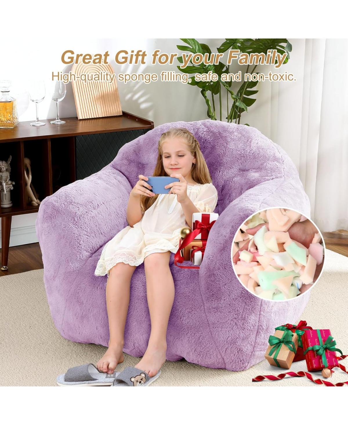 gaomon 39-Inch Foam-Filled Bean Bag Chair