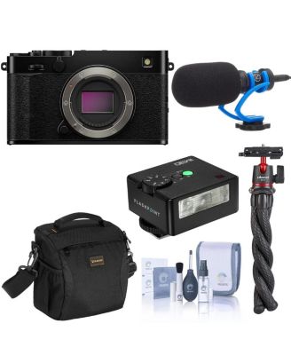X-E5 Mirrorless Camera, Bundle with Memory Card, Shoulder Bag, Cleaning Kit, Battery Pack, Card Reader
