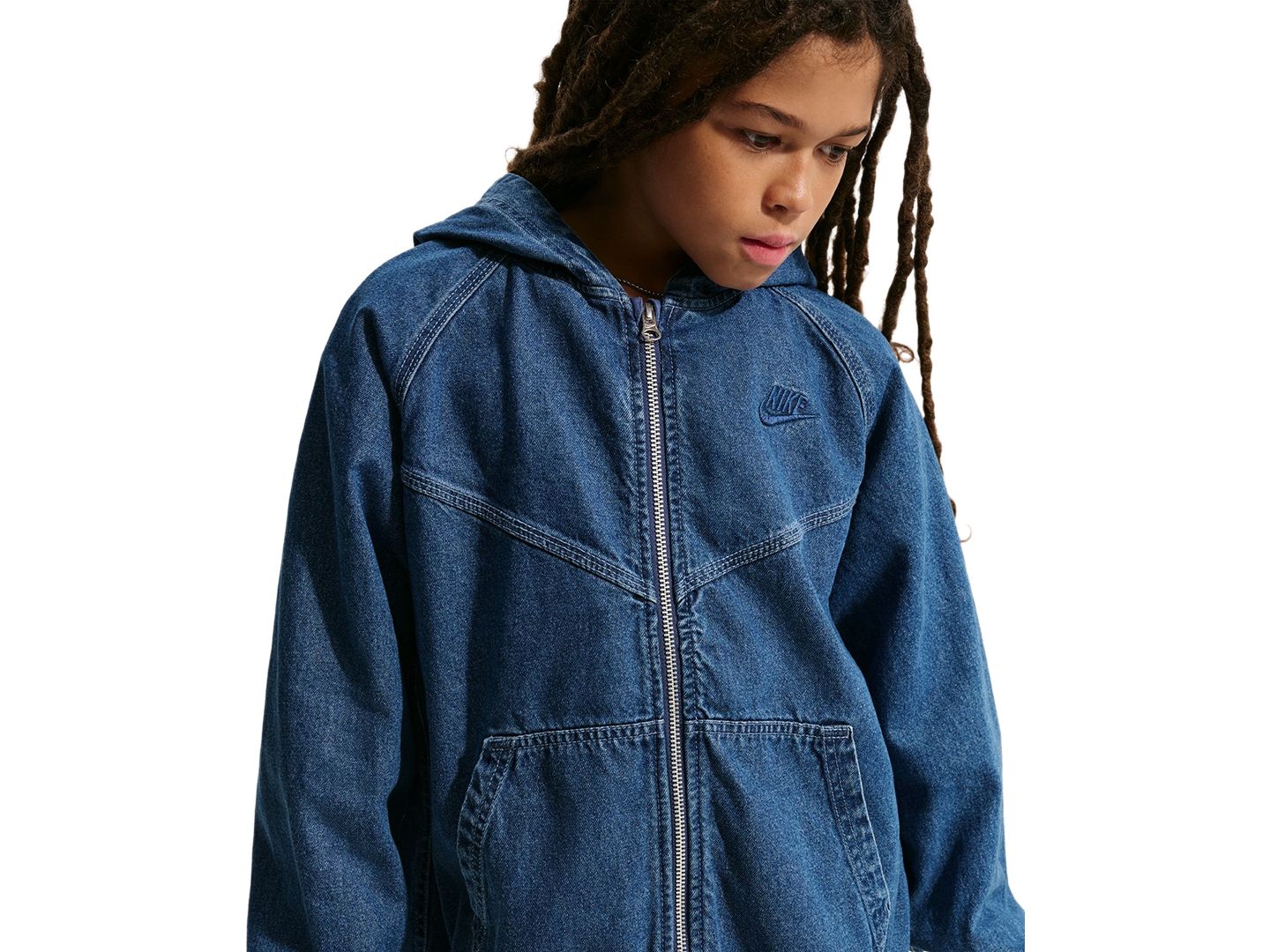 Куртка Nike Boys' 8-20 Sportswear Collection Hooded, цвет: Тёмно-синий — фото 2