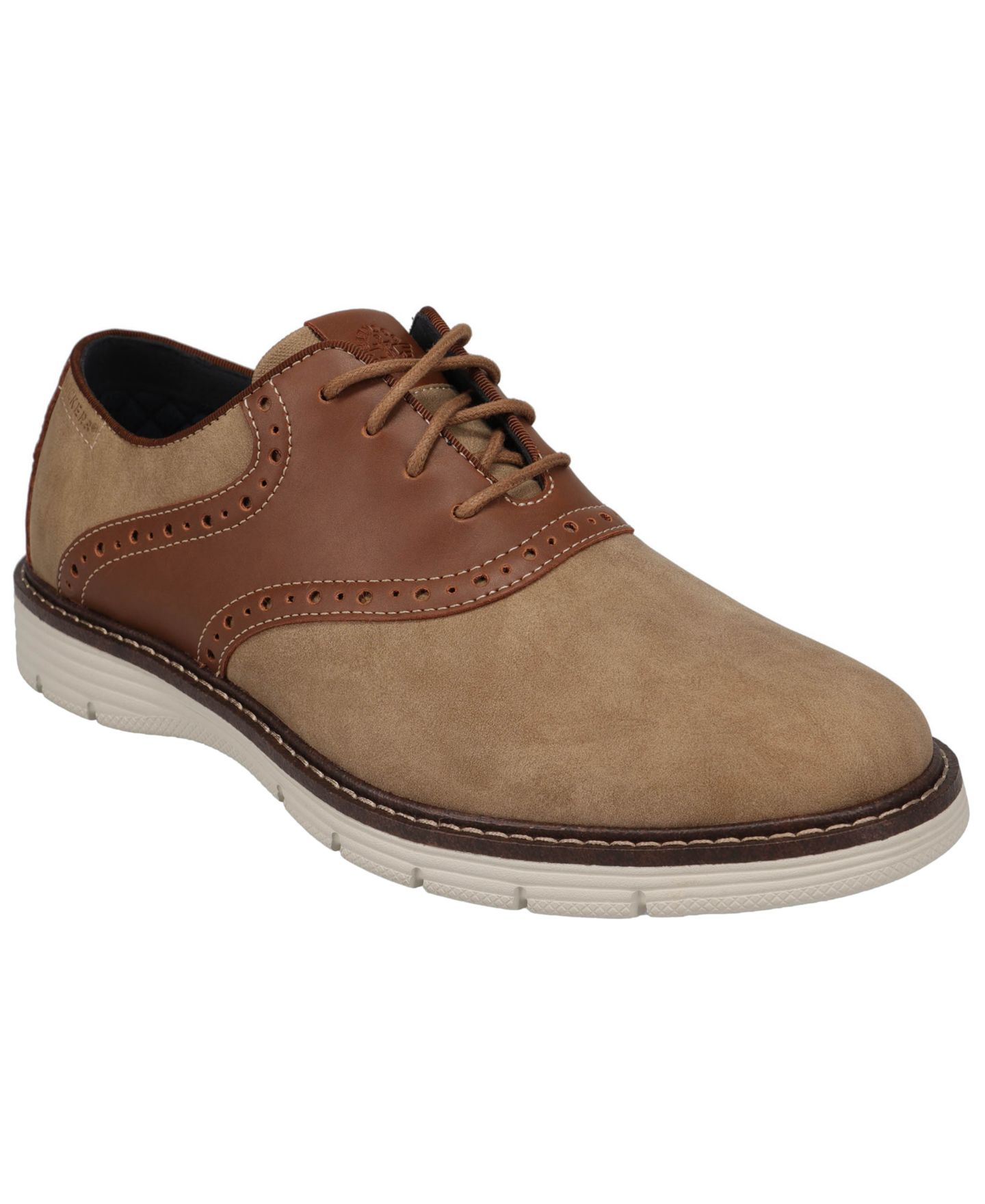 Мужские туфли Dockers Egan Casual Saddle Lace-Up Oxfords, цвет: Серо-коричневый / Рыжевато-коричневый — фото 1