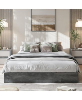 Twin Size Wood Platform Bed Frame, Wooden Bed Frame No Headboard, Wood Slat Support, No Box Spring Needed, Easy Assembly