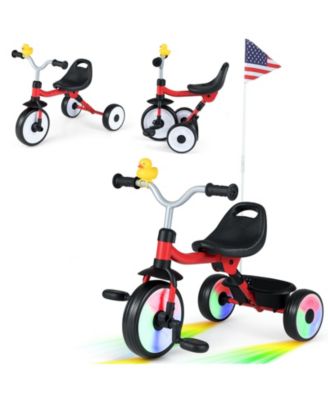 Toddler Tricycle with 3-Position Seat and Storage Basket for Kids