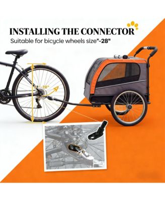 Foldable Pet Bike Trailer Carrier for Dogs & Small Animals, Collapsible Bicycle Attachment