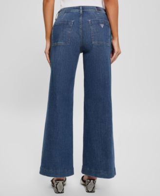 Women's Zoya Wide-Leg Faded High-Rise Jeans