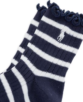 Women's Lettuce Edge Stripe Ankle Socks
