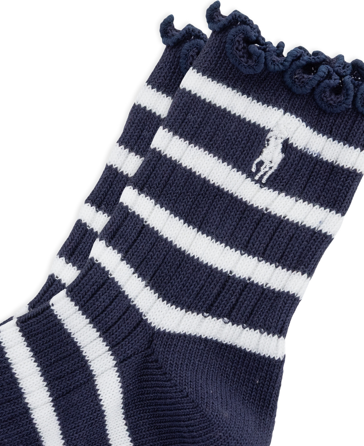 Polo Ralph Lauren Women's Lettuce Edge Stripe Ankle Socks