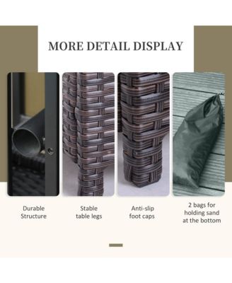 Rat Wicker Outdoor Accent Table Umbrella Sd with Umbrella Insert