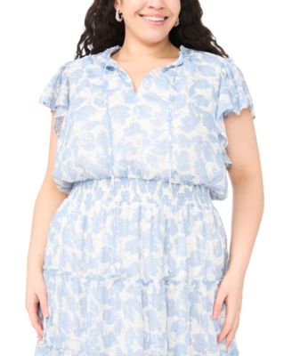 Plus Size Smocked Waist Tiered Dress
