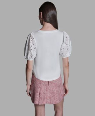 Women's Crewneck Puff-Sleeve T-Shirt