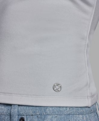 Women's Cap-Sleeve Lace Trim Detail Scallop Neck Camisole Top