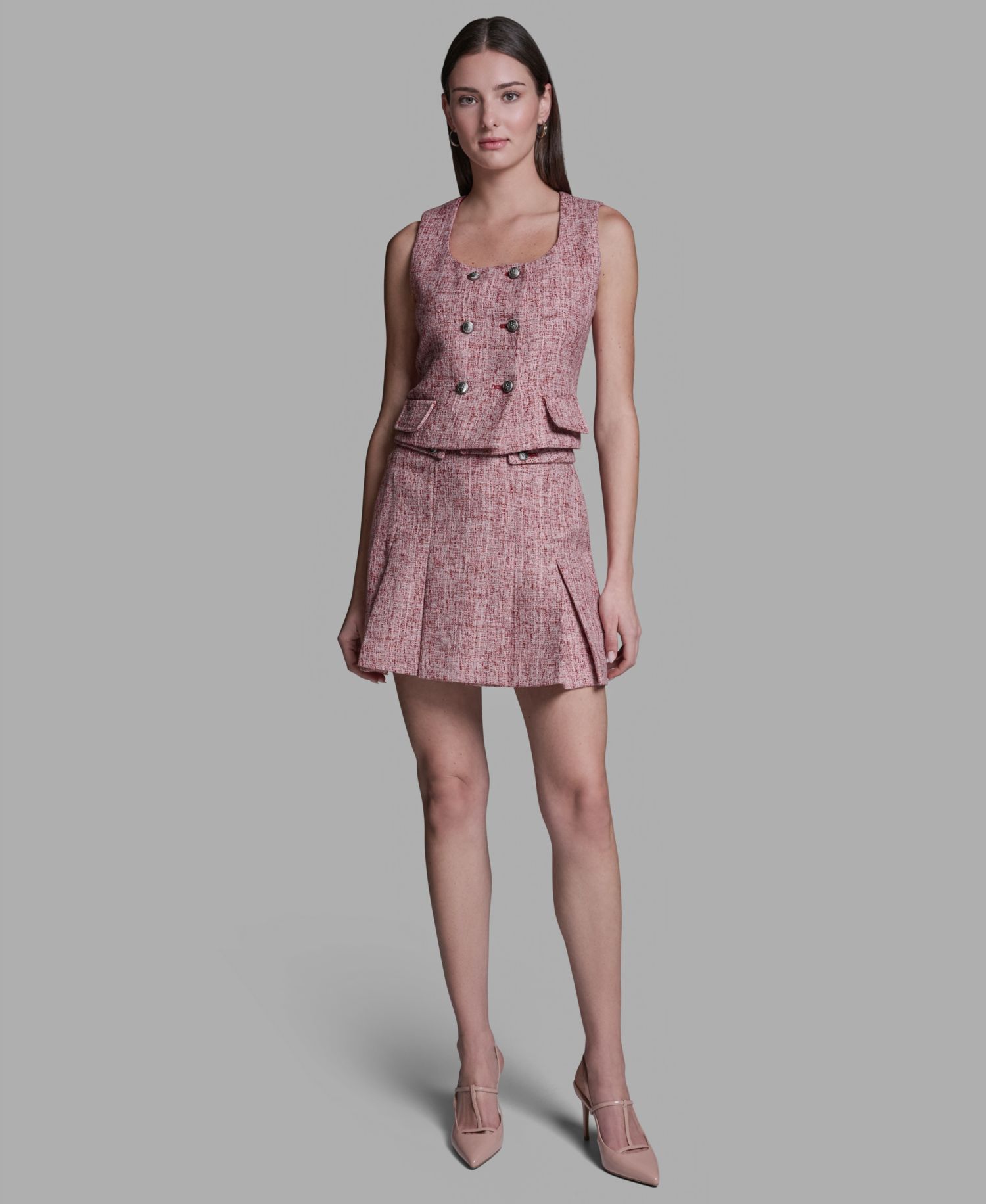 Women's Square Neck Double Breasted Vest