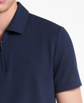 Men's Sleek Regular-Fit 1/4-Zip Piqu&eacute; Polo Shirt