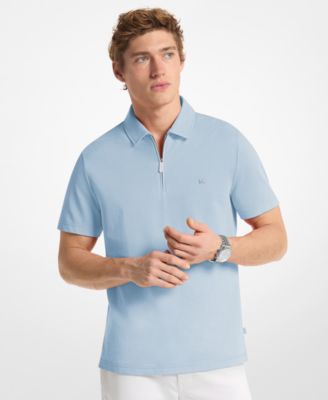 Men's Sleek Regular-Fit 1/4-Zip Piqu&eacute; Polo Shirt
