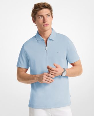 Michael Kors Men's Sleek Regular-Fit Quarter-Zip Polo Shirt - Macy's