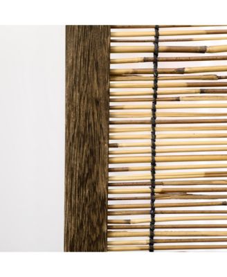 Woven 4 Panel Room Divider, 5.5' Tall Folding Privacy Screen,