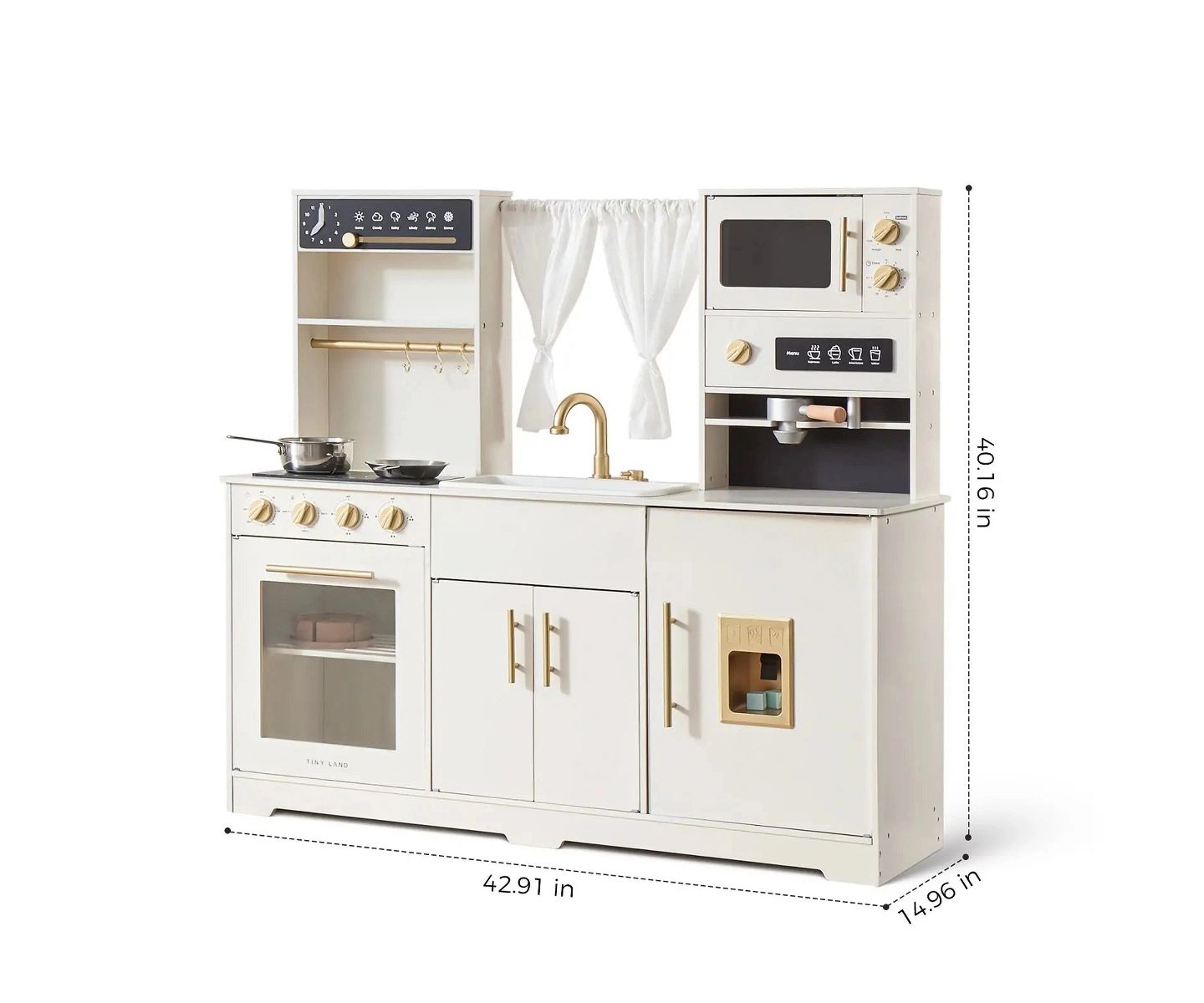 Детская игрушка Tiny Land Running Water Wooden Play Kitchen, Ages 3+ — фото 5
