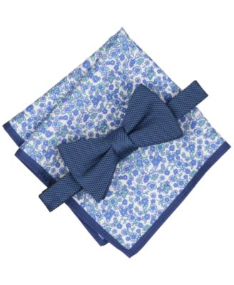 Men's Tallis Solid Bow Tie and Pocket Square, 2-Piece Set