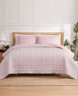 Floral Hazel Cherry Blossom 3-Pc. Quilt Set, King