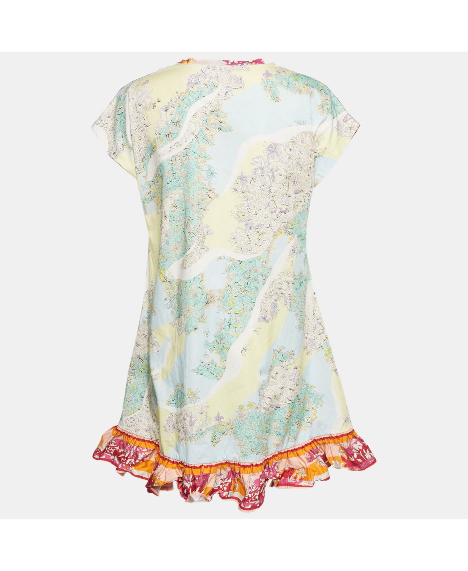 Women's Floral Print Cotton Flounce Mini Dress