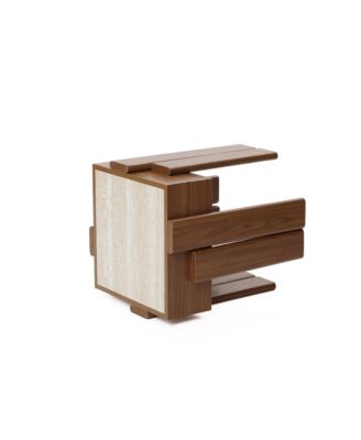 2-Tier Farmhouse Side Table, Engineered Wood Sofa or Bedside Storage Stand