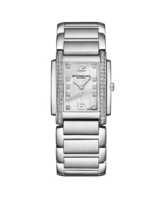 Women s Serafine 4089.1 Rectangular Quartz Watch, Mother-of-Pearl Dial & Swarovski Crystal Bezel