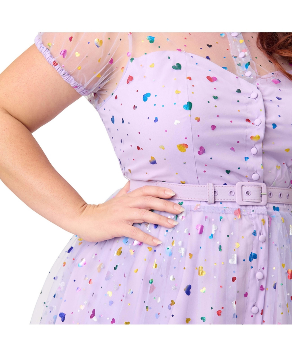 Unique Vintage Plus 1950s Short Sleeve Collared Hollie Swing Dress