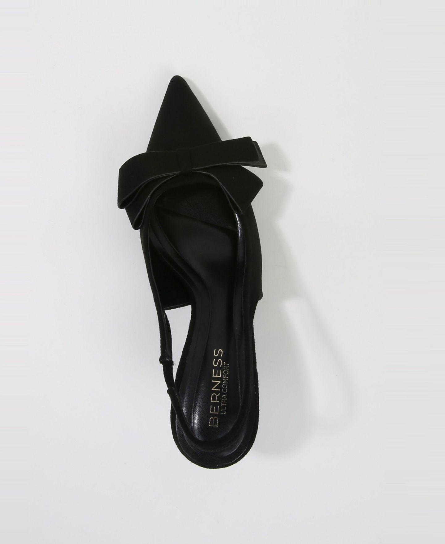 Женские туфли BERNESS Calliope Asymmetrical Bow Kitten Heels, цвет: Чёрный — фото 4