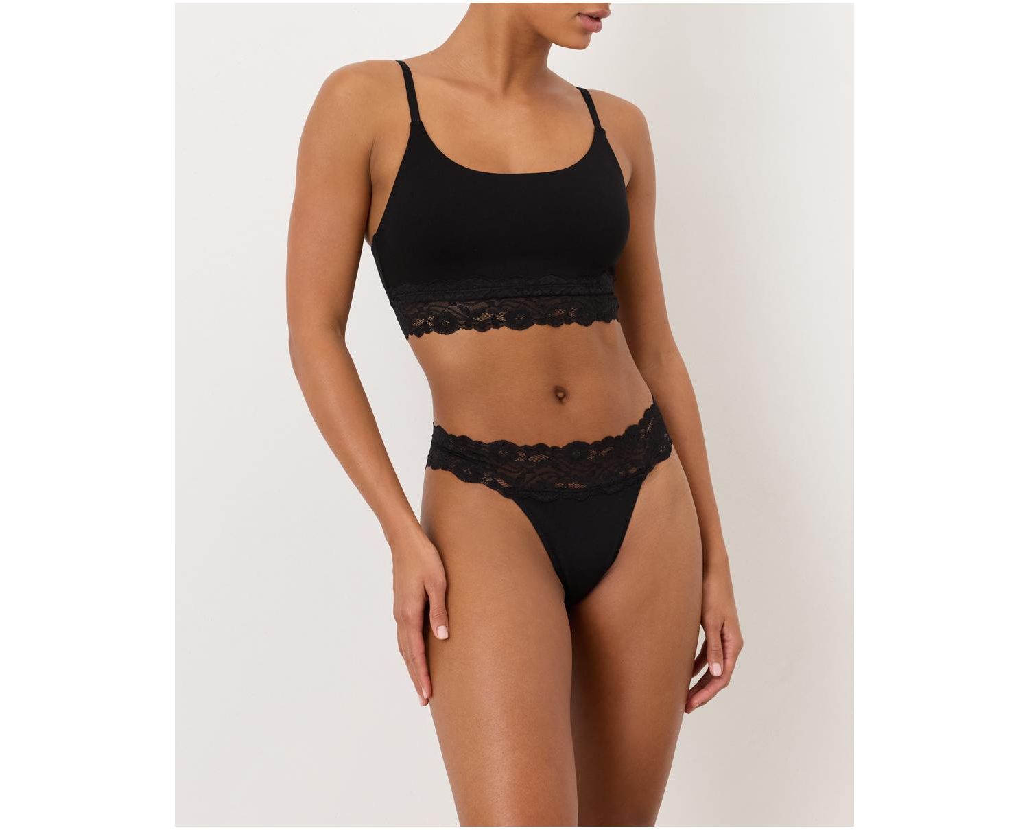 Women's Lace Waist Thong 3-Pack Made with Organic Cotton