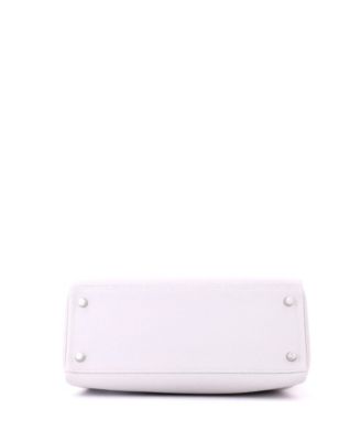 Kelly 28 Handbag Grey Clemence with Palladium Hardware