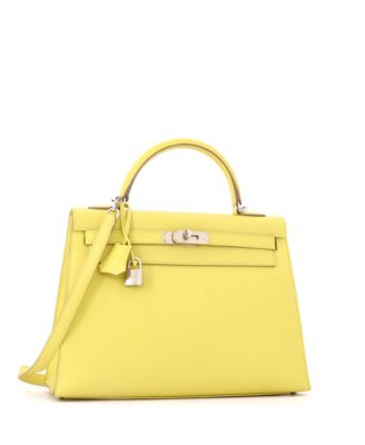 Kelly 32 Handbag Yellow Epsom with Palladium Hardware
