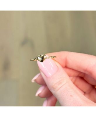 Gold Beaded Heart Ring