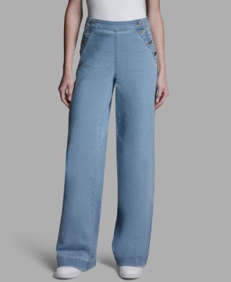 Women's Elasticated Waistband Loose Fit Sailor Jeans