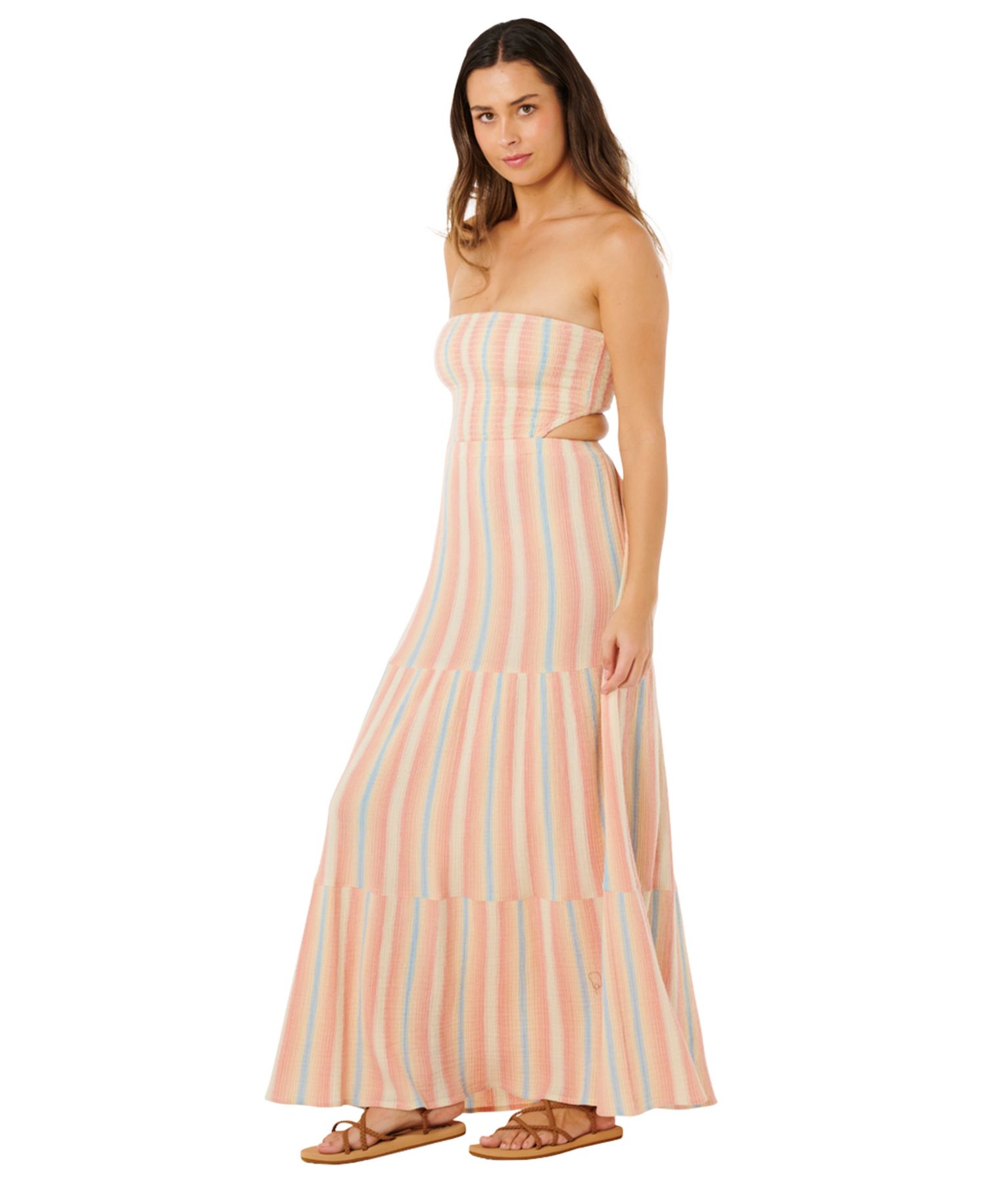 Women's Premium Surf Stripe Straight Neck Maxi Dress