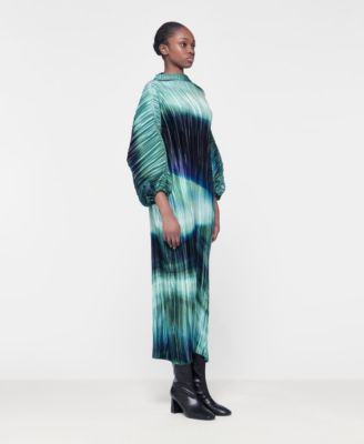 Women's Printed Plisse Batwing Dress