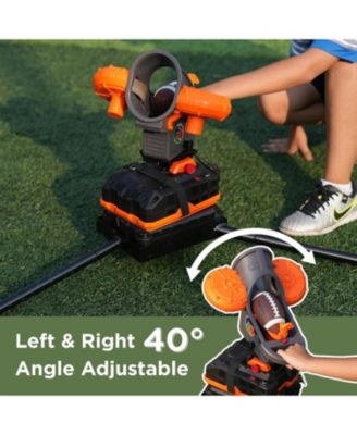 Automatic Football Machine for Kids & Teens with Adjustable Angles, Left Right Oscillation, 2 Training Footballs & Carry Bag