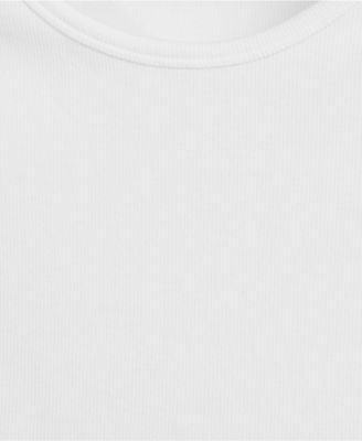 Women's Short Sleeve Crew Neck Micro Rib Mini Tee