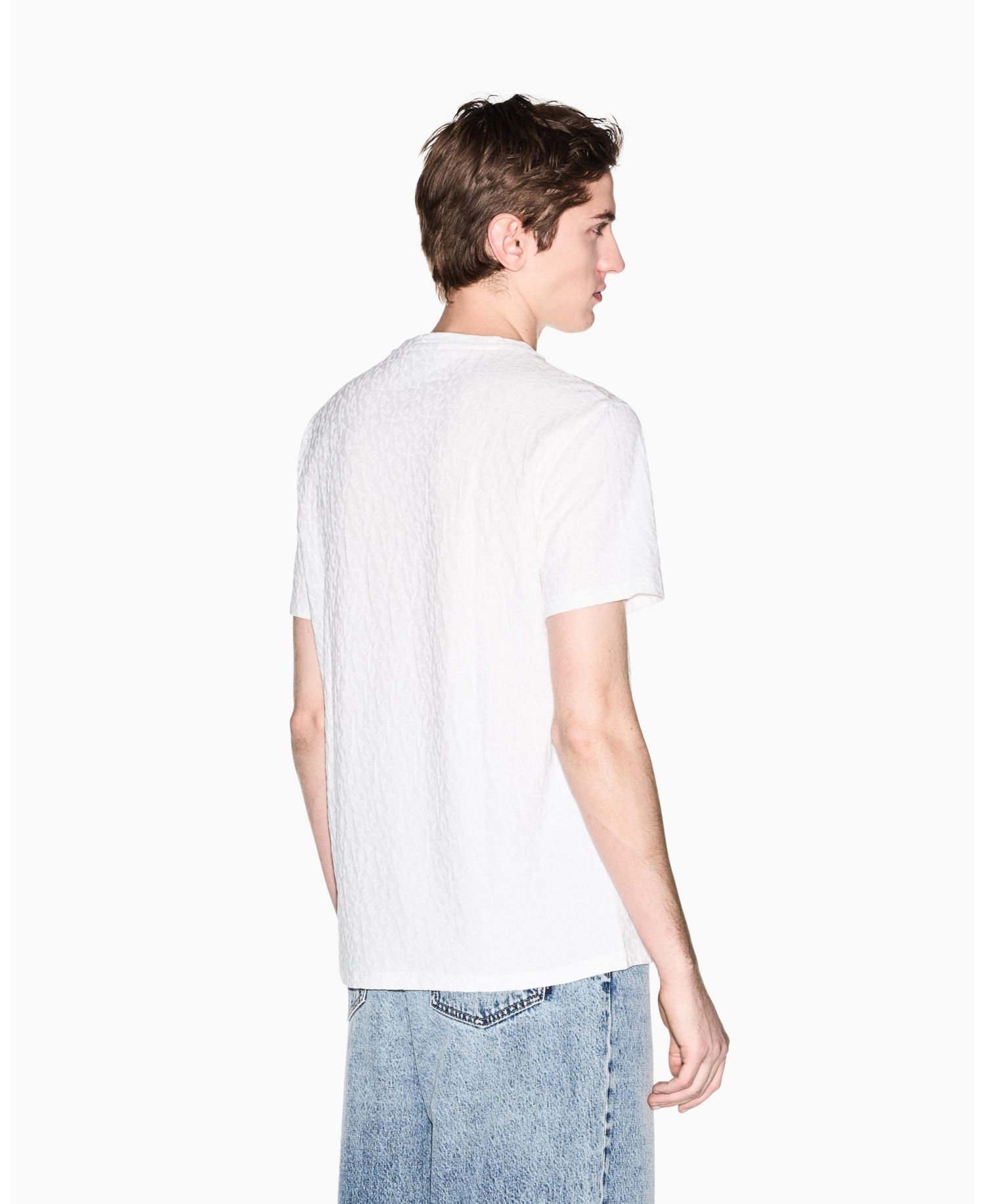 Men's Short Sleeve Mercerized Cotton All Over Logo T-Shirt