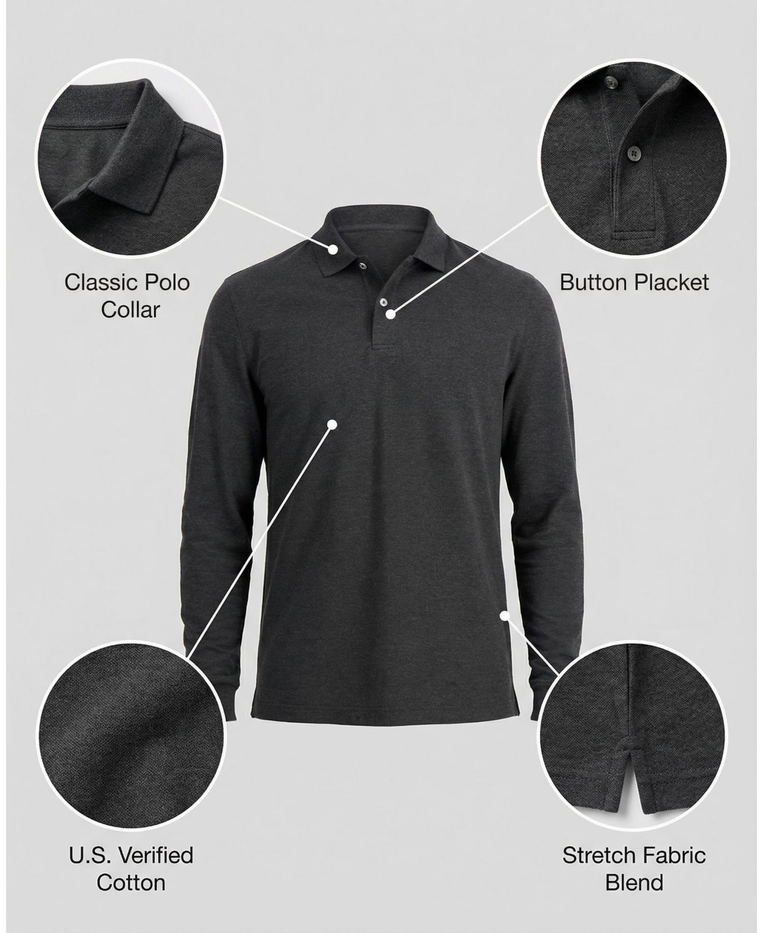 Men's Solid Stretch Polo Shirt
