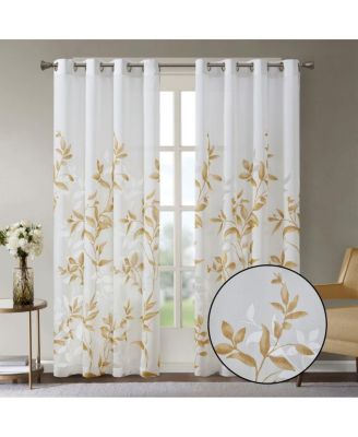 Printed Grommet Window Curtain Panel, 50" W x 84" H, Lightweight Semi-Sheer, Single Panel
