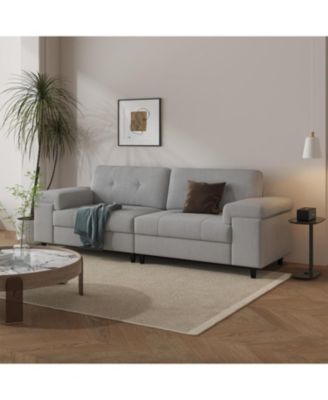 3 Seater Couch for Living Room, 85" Modern Chenille Cloud Sofa with Adjustable Armrest & Removable Backrest, Comfy Deep Seat Couches