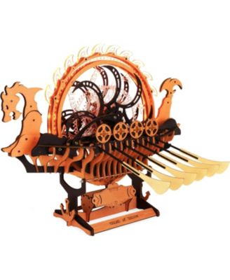 LK802 Viking Dragon Ship Mechanical Wooden Puzzles, 229 Pieces 3D Puzzles for Adults, Crafts for Adults Hobby Building Kit