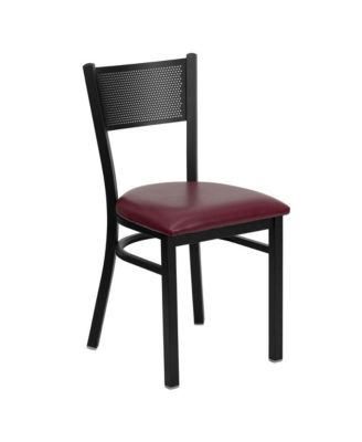 Grid Back Metal Restaurant Dining Chair