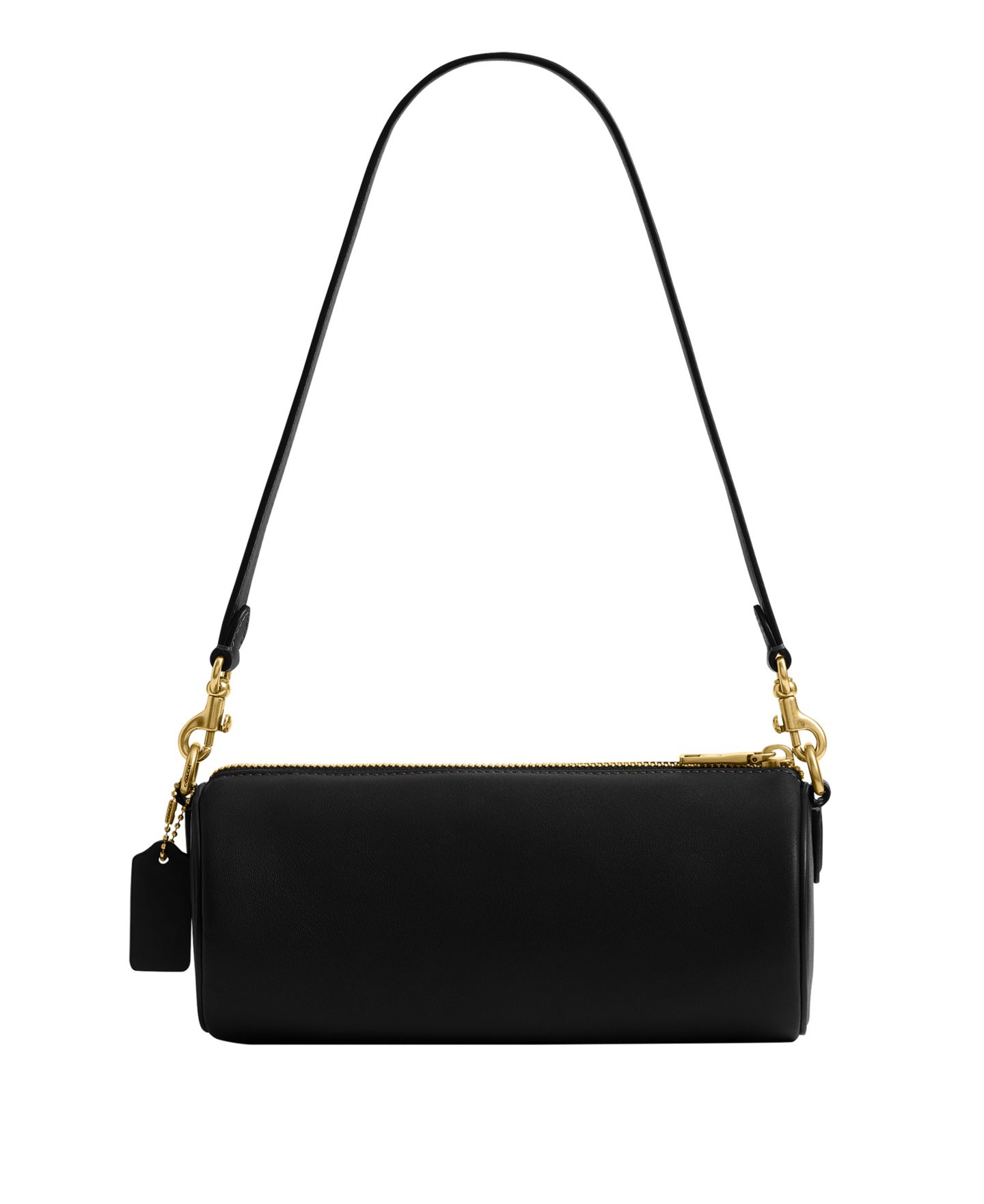Женская сумка COACH Barrel Small Leather Slim Shoulder, цвет: Латунный / Чёрный — фото 3