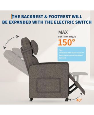 Power Recliner Chair for Adults, Adjustable Electric Recliner Ergonomic Overstuffed Single Sofa