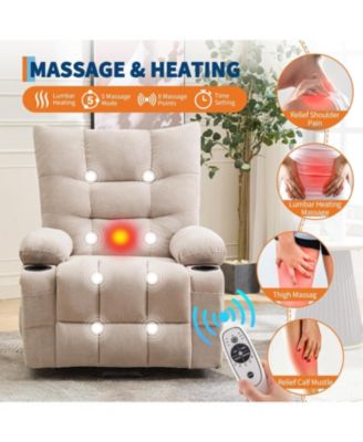 Power Lift Recliner Chair for Elderly - Electric Massage and Heat Recliner with 45° Assist Stand
