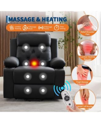 Oversized Power Lift Recliner Chair for Elderly, Electric Lift Chair with Vibration Massage and Lumbar Heating